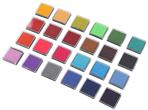 Stempelkissen-Set, 24 Farben, Stempel, Fingerabdruck, waschbar, ungiftig, für Papier, Handwerk, Stoff, Scrapbooking, Geburtstag, Leinwand, Hochzeit