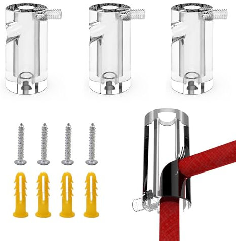 KLEHOPE Decentratore da Soffitto, 4 Pezzi Plastica Decentratore Cavo Elettrico, 20 x 40 mm, con Viti e Perni, Cavi di Fissaggio, Staffa a Soffitto, Fermacavo per Soffitti e Lampade a Sospensione