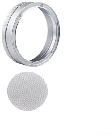 Imbuto dosatore da 54 mm, imbuto in alluminio per portafiltro per caffè espresso, 53,5 mm, set di schermi in acciaio inox (argento)