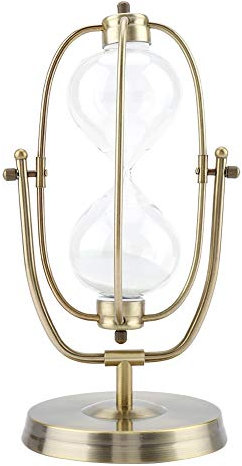 LOCADENCE Clessidra con Sabbia da 60 Minuti, Orologio con Sabbia Rotante in Vetro Trasparente da 5,91 X 12,4 Pollici, Timer con Clessidra per Ufficio, Soggiorno, Camera da Letto