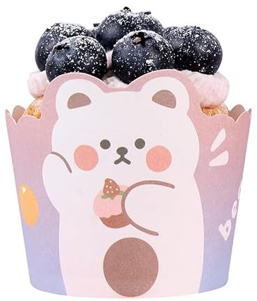 50 Pezzi Coppette Gelato Carta, CIYIN Pirottini carta Cupcake Forno Cottura, Stampi Muffin Pirottini Cupcake, per Gelato, Cupcake Resistenti al Forno, Popcorn, Caramelle