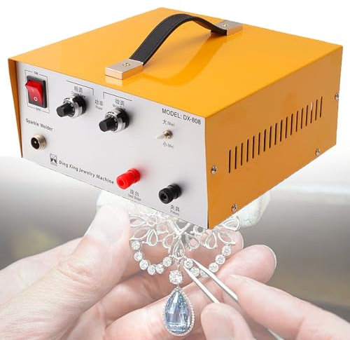 Soudeuse par Points pour Bijoux, 110 V/220 V, 600 W, soudeuse par Points à Impulsion et étincelles, Portable, 0,5-1,5 mm Poste à souder, 9 Niveaux de réglage pour Boucles,110v