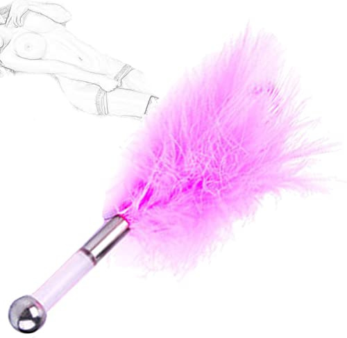 TRQOYTU Plume De Luxe Chatouilleur Fouet Sexe Érotique Flogger Amour Plume Clitoris Fouet Avec Poignée En Acrylique Bondage Fessée Slapper Paddle Lit Contraintes Flirt Jouet Sexuel Pour Couples
