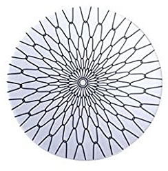 JINGYAN Assiette à Manger Plaques de dîner en Porcelaine de 21 * 2cm, plaques Noires et Blanches à Rayures Multiples pour Les pâtes à Salade, au Four Micro-Ondes(White)