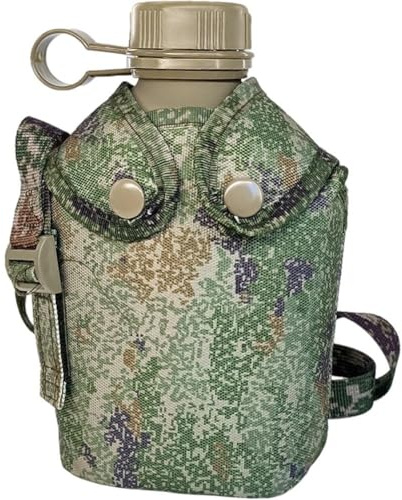 Stakee Borraccia Militare 1 Litro, Borraccia Portatile per Campeggio, Borraccia per Vino in Alluminio, Borraccia Militare per Escursionismo E Sopravvivenza All'aperto