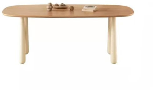 Küchentisch, kreativer Massivholz-Esstisch, ovaler Esstisch, nordischer Holz-Esstisch (S: 120 x 70 x 75 cm)