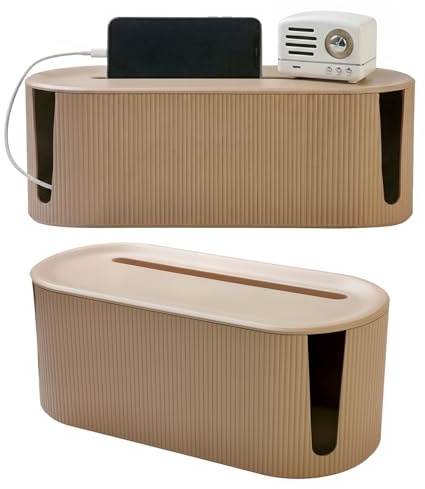 Kryndle Kabelbox, mit 3-lochiger Ladeöffnung Kabelmanagement Box, Khaki