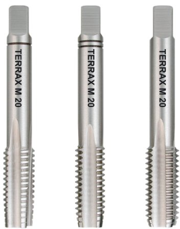 TERRAX by RUKO Handgewindebohrer Satz DIN 352 Geschliffen M20