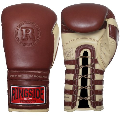 Ringside Heritage Lace Sparring Gloves, Brown, 16-Ounce