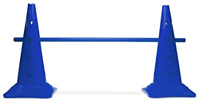 SPORTIKEL24 Kegel-Hürde 50 mit 100 cm Stangen – Blau – Steckhürden für Agility, Kinder & Teamsport – Parcours-Training mit ø 25 mm Stangen
