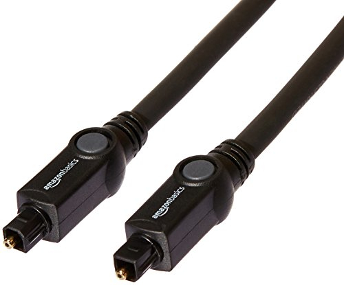 Amazon Basics Toslink-Kabel - 4.57 m, CL3-zertifiziert (Installation in Wänden), Schwarz