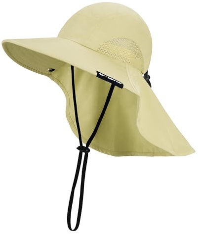 Solaris Sonnenhut mit Nackenklappe, UPF 50 Sonnenschutz, leichte Sonnenkappe für Herren und Damen, breite Krempe, Hut zum Angeln, Wandern