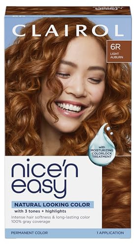 Clairol Nice'n Easy Permanent Hair Dye, 6R Light Auburn Hair Color, Pack of 1 - Packaging May Vary
