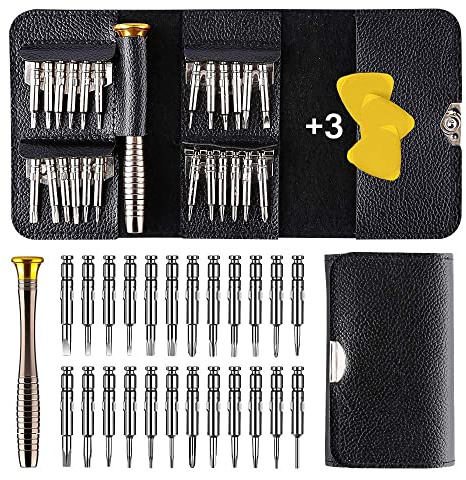 EasyULT 28 in 1 Precision Screwdriver Set, Mini Screwdriver Set, Watch Repair, Eyeglasses Repair Kit, Professional Repair Tools Kit with Portable, for PC, Tablet, Smartphone, Watch etc.