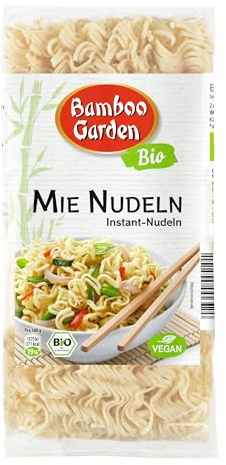 Bamboo Garden - Bio Mie Nudeln | 250 g im Beutel | Instant-Nudeln für asiatische Nudelgerichte| Ideal für gebratene Nudeln oder Suppen | Schnell zubereitet