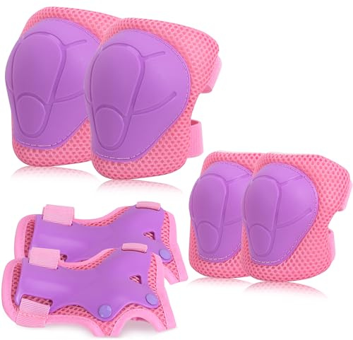 Kids Protective Gear, Knee Pads Elbow Pads with Wrist Guards for Roller Skating Cycling Skateboard Bike Scooter Rollerblade Safety Gear for Kids 2-7 Years Old