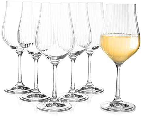 Bohemia Tulipa Optic Lot de 6 verres à vin en cristal 350 ml