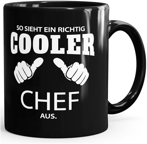MoonWorks So sieht ein richtig ein richtig cooler (style_variation) aus Tasse Berufe Schwarz unisize