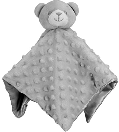 Baby Boys Girls Bubble Bear Cuddly Comforter Blanket Soft Toy Baby Shower Comforters BC34 (Grey)