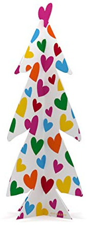Panorama Agatha Ruiz de la Prada Árbol de Navidad Pequeño de Papel Rígido Corazones 21x43 cm