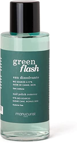 Manucurist solvente Green Flash - Solvente per smalto semipermanente e smalto per unghie Green - Solvente senza acetone bio-based efficace - 100 ml