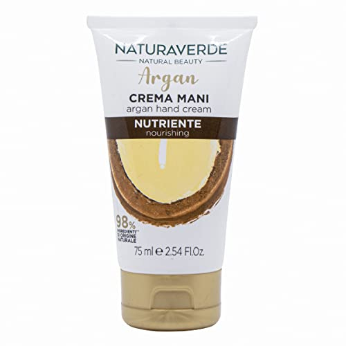 Naturaverde | Natural Beauty - Crema Mani Nutriente all'Olio di Argan, per Mani Secche e Screpolate, Ingredienti di Origine Naturale, 75ml