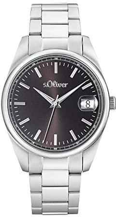 s.Oliver Armbanduhr Herren Quarzuhr Analog, mit Edelstahl Armband, 5 bar Wasserdicht, Kommt in Uhren Geschenk Box