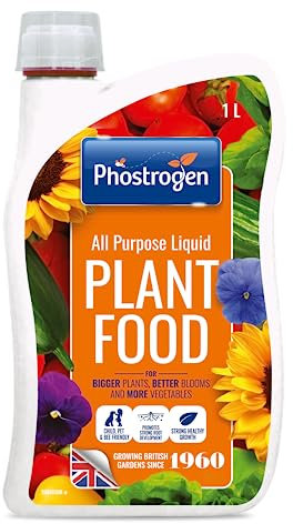 Phostrogen All Purpose Liquid Plant Food, 1L - Plant and Edibles Fertiliser Feed - for Promoting Healthy Growth - Improves Drought Resistance - Plant Nutrition - Indoor and Garden Use, Orange