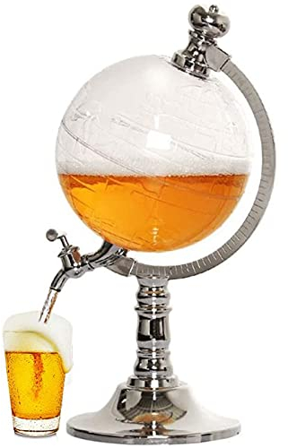 SXA Dispenser A Torre di Birra da 1.5L Globe, Distributore di Bevande Sferiche Rotondi Trasparenti, Rubinetto con Interruttore, Adatto per Riunioni di Famiglia E Barre