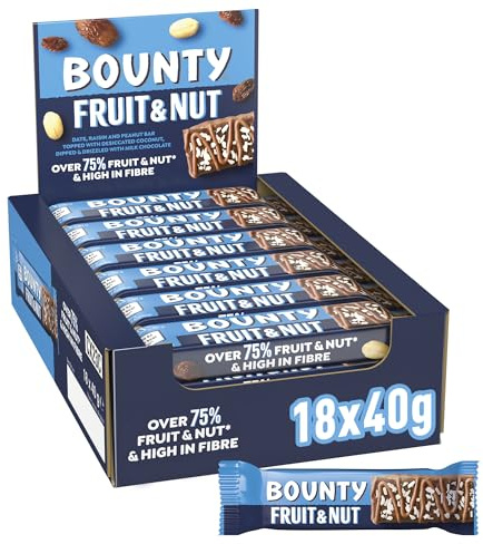 Bounty Fruit & Nut Milk Chocolate Snack Bars 18 x 40g