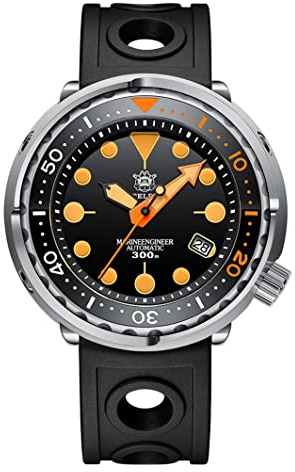 Steeldive SD1975V Taucheruhr mit zweifarbiger Keramik-Lünette, Orange, leuchtender Edelstahl, NH35, automatische Taucheruhr für Herren, Gummiband