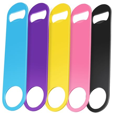 WEGAZ-5 Pack 7 Inches Large Colorful Beer Bottle Openers，Stainless Steel ﻿