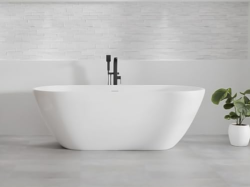 BADLAND Freistehende Badewanne Exclusive Acryl ASGER 170x75 Acryl mit Ablauf Klick-Klack GRATIS!