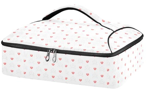 Love Cartoon Casseruola Carrier per cibi caldi o freddi, borsa termica per casseruola con coperchio, borsa per cibo per viaggi, feste, picnic