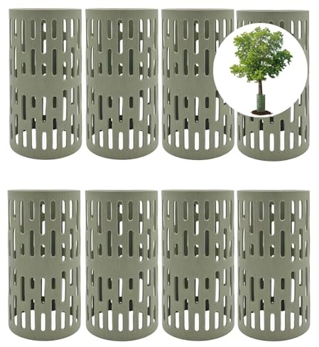 8 Pezzi Protezione per tronco d'albero Con 20 Cravatte Zip, Protezione per Alberi per prevenire i Tosaerba,Protezioni per Corteccia,Protezione Dell'albero in Plastica Resistente Alle Intemperie