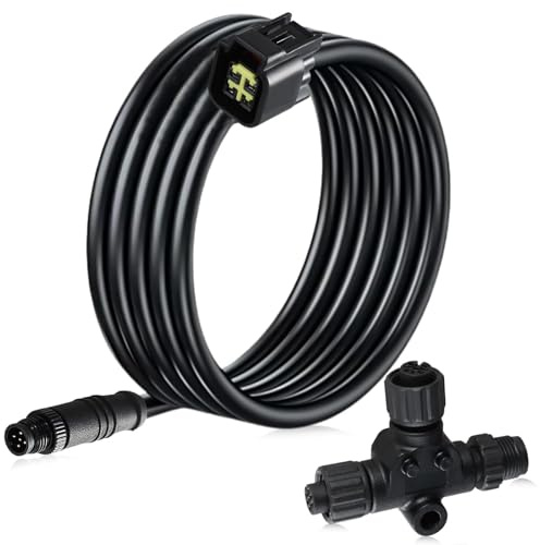 EVRBUL Engine Interface Cable NMEA2000 Network Connection with T-Connector Compatible with Yamaha Outboard Engine 2006-2023 Replace# 000-0120-37 3004.6865 (16Ft)