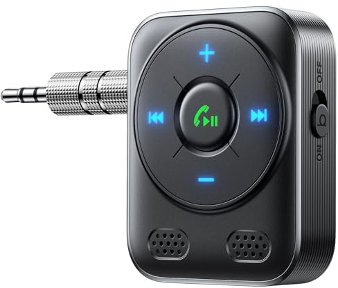 2025 JOYROOM Bluetooth 5.4 Adapter Auto, Aux Bluetooth Adapter【BASS & HiFi Stereo】 Bluetooth Empfänger Klinke Freisprenchanruf Mit LED-Anzeige, KFZ Bluetooth Klinke Adapter Mit 16 Stunden Spielzeit