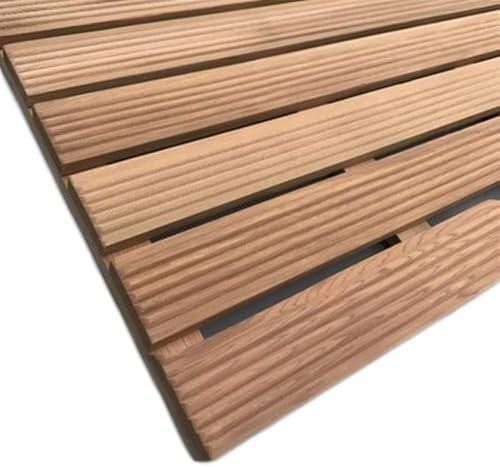 DMBBSAPBSH Caillebotis de Douche, Tapis de Douche en Teck, Tapis de Bain en Bois, Robuste, for Salle de Bain, Douche, Sauna, Piscine, Tapis de Sol foncé(50x50cm)