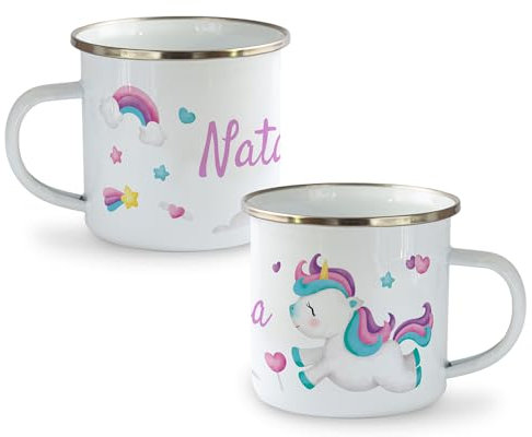 PHOTOCITY Tazza Personalizzata Bambini, Infrangibile, Alluminio (Unicorno-1)