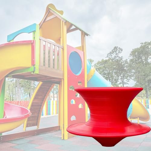CHZDPP Chaise pivotante Gyro Sensory-Drehstuhl Kleiner sensorischer Drehstuhl für Kinder, Kinder-Drehstuhl für Spielplatz/Kindergarten/Einkaufszentrum/Park, 360° Drehhocker für Sinnesschulung(Red)