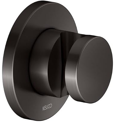 KEUCO Brausehalter, Rosette rund, 59591350001, Farbe: Titanschwarz gebürstet