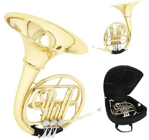 Waldhorn Bb Waldhorn Professionelles Messingkorpus 3 Tasten Musikinstrument Mit Koffer Golden Split