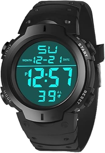 Orologio sportivo con allarme orologio digitale da uomo, impermeabile IPX4, grande polso, orologio militare con retroilluminazione a LED, calendario, regali per l'inizio della scuola, Halloween