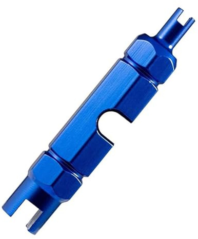 Outil de Démontage de Valve, Outil d'extraction de Valve de Vélo, Réparation de Valves pour Chambre à Air Presta/Schrader, Clé de Démontage de Valves de Rechange pour VTT et Vélo de Route (Bleu)
