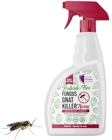 Fungus Gnat Spray 500ml – Plant-Based Gnat Killer for Indoor Plants & Gardens – Controls Fungus Gnats, Fruit Flies & Tiny Plant Flies – Non-Chemical Formula – Houseplant Bug Killer Spray, Ready to Use