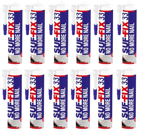 SUF-FIX No More Nails Heavy Duty Mounting Adhesive 12x 440g | Contractor Grade Multipurpose Strong Glue for Wood, Metal & Plastic | Powerful Grab for Interior Wall Repair & Mounting (White, 12 Pack)