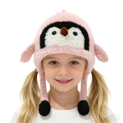 Generico Cappello A Forma Di Animale | Berretto Morbido Da Costume A Forma Di | Cappello Invernale In Peluche Con Paraorecchie,per Bambini Ragazze e Ragazzi in Vacanza e Campeggio