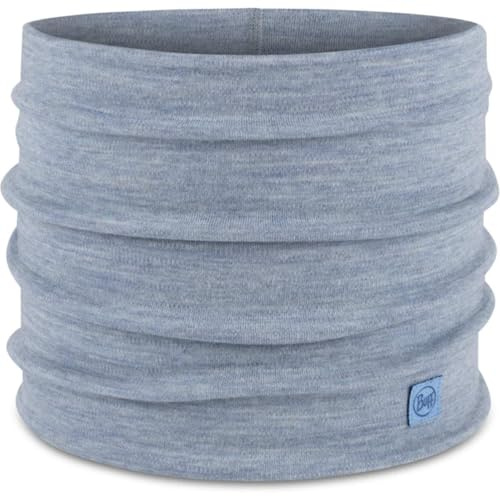Buff- Schlauchschal Merino Heavyweight Multifunktionaler Schal, 100% Merinowolle, Wandern, Outdoor, Nachhaltig, Leicht, Dick Männlich Weiblich Einheitsgröße Lightblue