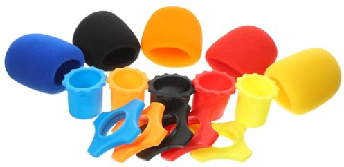 CVUTOVO 15Pcs Microphone Windscreen with Bump Protection Anti-Rolling Design Sponge Cover for Wireless Handheld Mics