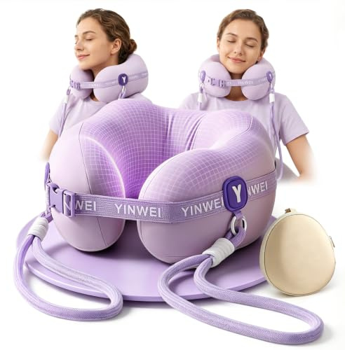 Kakveiai Reisekissen, kompakt faltbar mit Tragebox Aus Ice-Silk-Stoff, Lila | Reisekissen flugzeug, Mit Memory-Schaum-Füllung, ergonomisches U-förmiges Nackenhörnchen,Ideal für unterwegs und im Büro